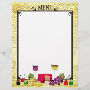 Papier Dîner-table au fromage de vin gourmet en chef