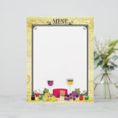 Papier Dîner-table au fromage de vin gourmet en chef (Debout devant)