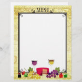 Papier Dîner-table au fromage de vin gourmet en chef (Devant / Derrière)