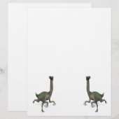 Papier Dino Dinosaur Gallimimus (Devant / Derrière)