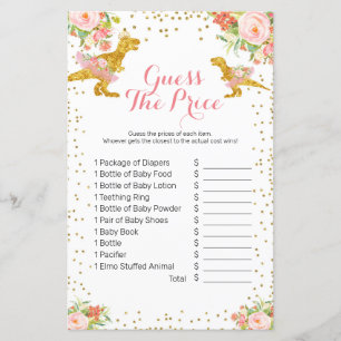 Papier Dino Girl Pink Gold devinez le prix Game