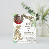 Papier Dinosaur 5e anniversaire fête T Rex Boys Photo Gre (Debout devant)