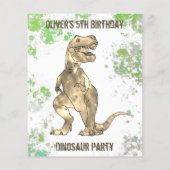 Papier Dinosaur 5e anniversaire fête T Rex Boys Photo Gre (Dos)