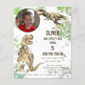 Papier Dinosaur 5e anniversaire fête T Rex Boys Photo Gre (Devant)