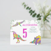 Papier Dinosaur aquarelle 5e anniversaire fête budget ros (Debout devant)