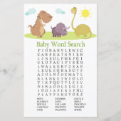 Papier Dinosaur Baby shower Mot de recherche Jeu (Devant)