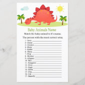 Papier Dinosaur Bébé Animaux Nom Jeu (Devant)