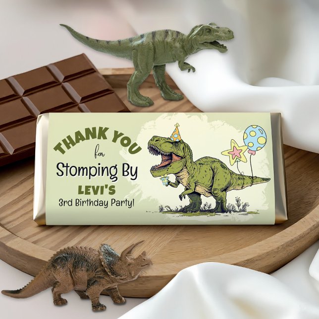 Papier Dinosaur Birthday DIY Chocolate Bar Favor Wrapper (Créateur téléchargé)