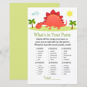 Papier Dinosaur Ce qui est dans votre baby shower de jeu 