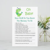 Papier Dinosaur Connaissez-vous bien le jeu de baby showe (Debout devant)