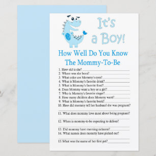 Papier Dinosaur Connaissez-vous bien le jeu de baby showe