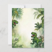 Papier Dinosaur jungle fête d'anniversaire invitation gar (Dos)