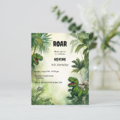 Papier Dinosaur jungle fête d'anniversaire invitation gar (Debout devant)