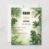 Papier Dinosaur jungle fête d'anniversaire invitation gar (Devant)