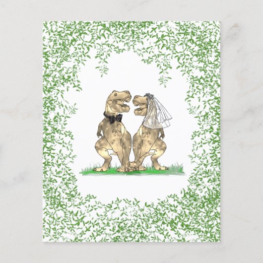 Papier Dinosaur Mariage à thème Enregistrer la date (Dos)