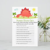 Papier Dinosaur Nursery Rhyme Quiz jeu de baby shower (Debout devant)