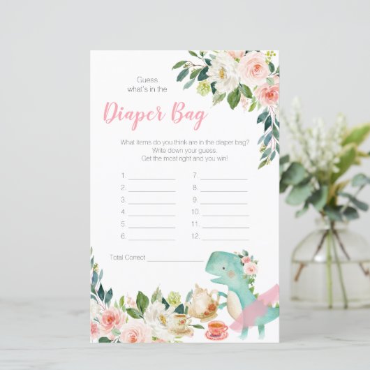 Papier Dinosaur Tea Party devine ce qu'il y a dans le sac (Debout devant)