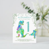 Papier Dinosaure aquarelle 1ère fête d'anniversaire (Debout devant)
