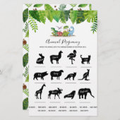 Papier Dinosaure de grossesse animale Jeu de Baby shower (Devant / Derrière)