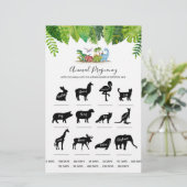 Papier Dinosaure de grossesse animale Jeu de Baby shower (Debout devant)