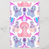 Papier Dinosaure rose Bébé Mot Scramble Baby shower Jeu (Dos)