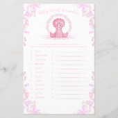 Papier Dinosaure rose Bébé Mot Scramble Baby shower Jeu (Devant)