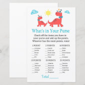 Papier Dinosaure rouge Qu'y a-t-il dans votre baby shower (Devant / Derrière)