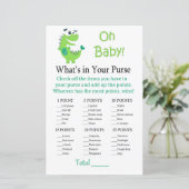 Papier Dinosaure vert Ce qui est dans votre jeu de bourse (Debout devant)