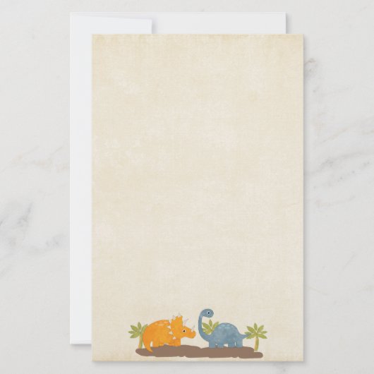 Papier Dinosaures Mignons Faune Préhistorique (Devant)