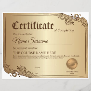 Papier Diplôme Certificat de participation Prix