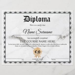 Papier Diplôme Certificat de participation Prix
