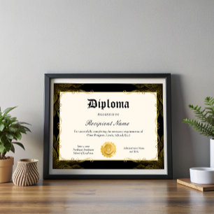 Papier Diplôme de diplôme modifiable Certificat de diplôm