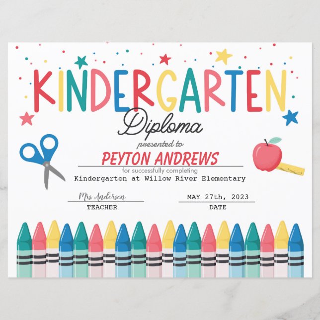Papier Diplôme de maternelle (Devant)