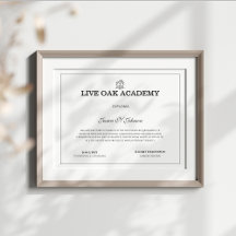 Diplôme d'études à domicile blanc moderne