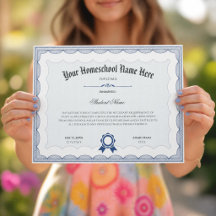 Diplôme d'études à domicile Bleu Traditionnel