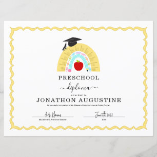Papier Diplôme d'études préscolaires