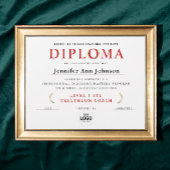 Papier Diplôme d'obtention d'un certificat de couronne d'