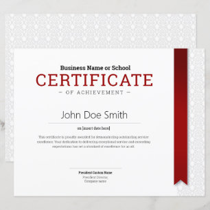Papier Diplôme élégant classique Certificat ruban rouge
