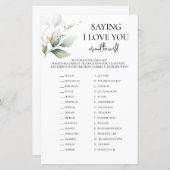 Papier Dire que je t'aime autour du monde jeu de la nupti (Devant / Derrière)