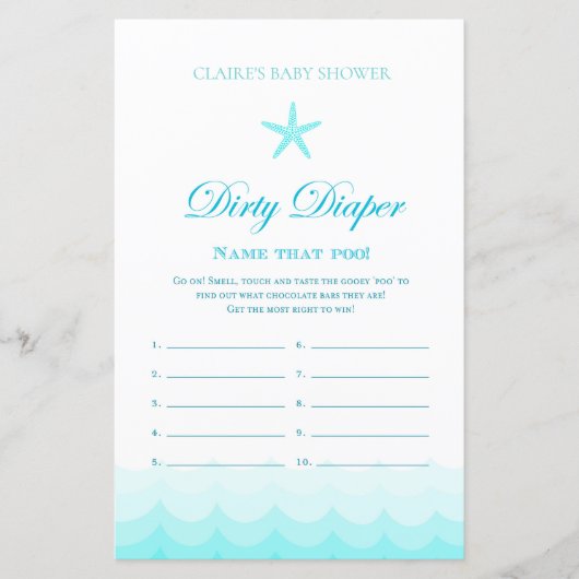 Papier Dirty Diaper - Baby shower Jeu (Devant)