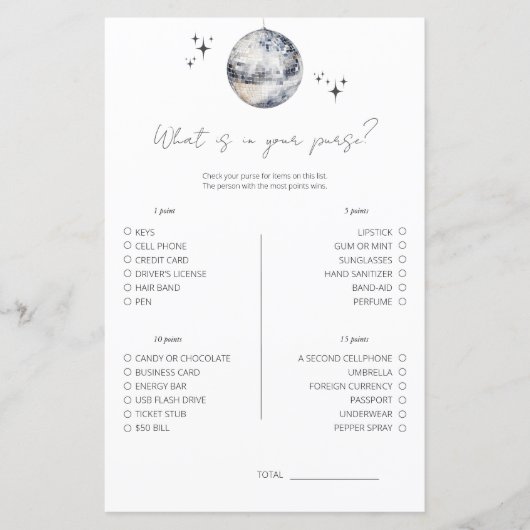 Papier Disco Ce Qui Est Dans Votre Jeu De Fête des mariée (Devant)