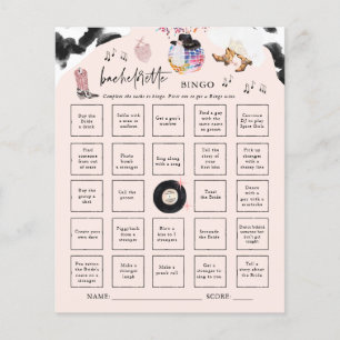 Papier Disco Cowgirl   Bachelorette Bingo Party