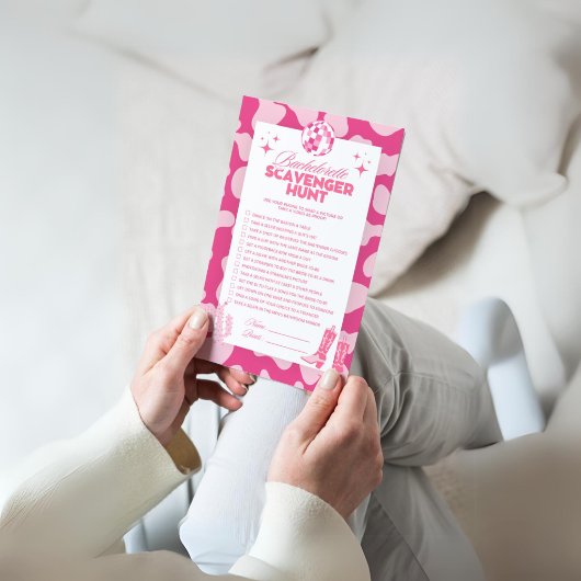 Papier Disco Cowgirl Bachelorette Scavenger Chasse Jeu