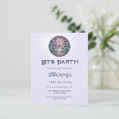 Papier Disco fête lavande violet invitation anniversaire (Debout devant)