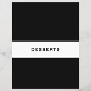 Papier Divider chapitre livre de recettes Desserts