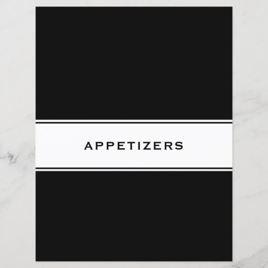 Papier Divider chapitre livre de recettes | Entrées (Dos)