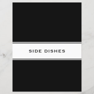 Papier Divider chapitre livre de recettes Plats Côtés