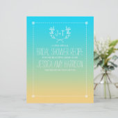 Papier Divider de Fête des mariées Monogram Wreath Beach  (Debout devant)