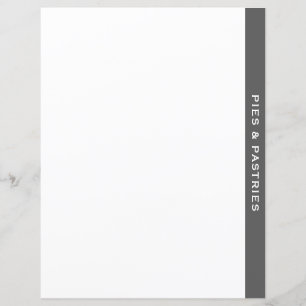 Papier Divider de livre de cuisine   Gris et blanc   Tart