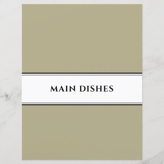 Papier Divider de livre de cuisine | Plats principaux | S (Devant)